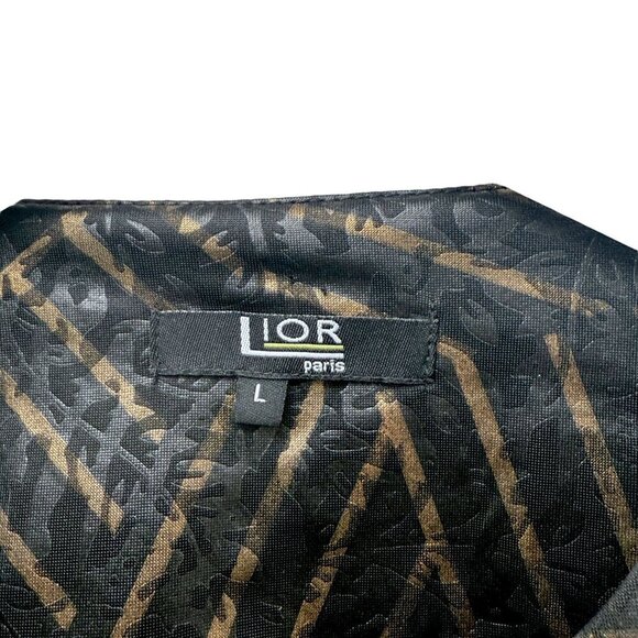 LIOR Paris Jacket Size Large Womens Modern Artsy Black Tan Geo Print - Picture 4 of 12